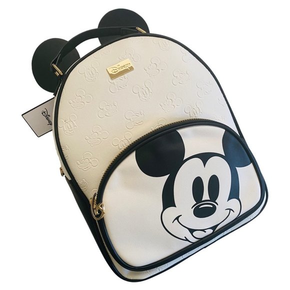 NEW Disney Mickey Mouse Embossed Backpack Faux Leather Mickey Mouse Ears - Picture 10 of 14